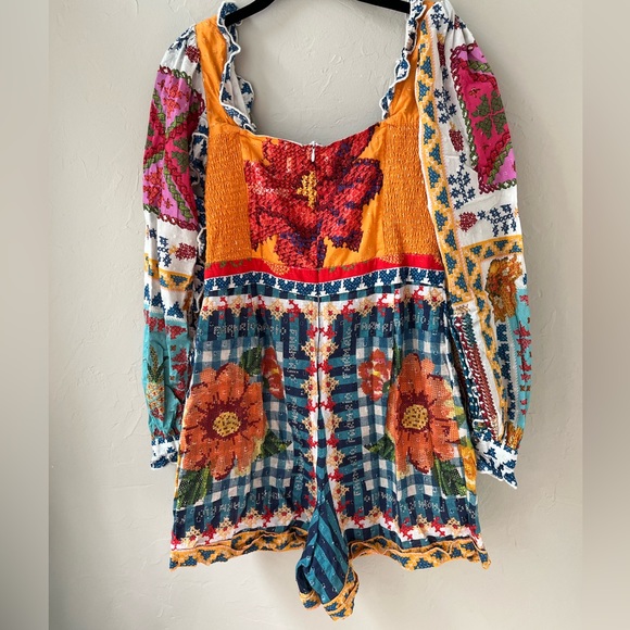 🦋FARM RIO SUMMER STITCHES ROMPER M - Picture 2 of 6
